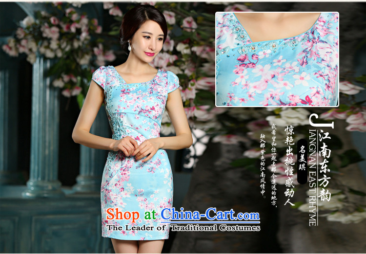 The new graphics thin cheongsam dress circle style qipao pink embroidered 