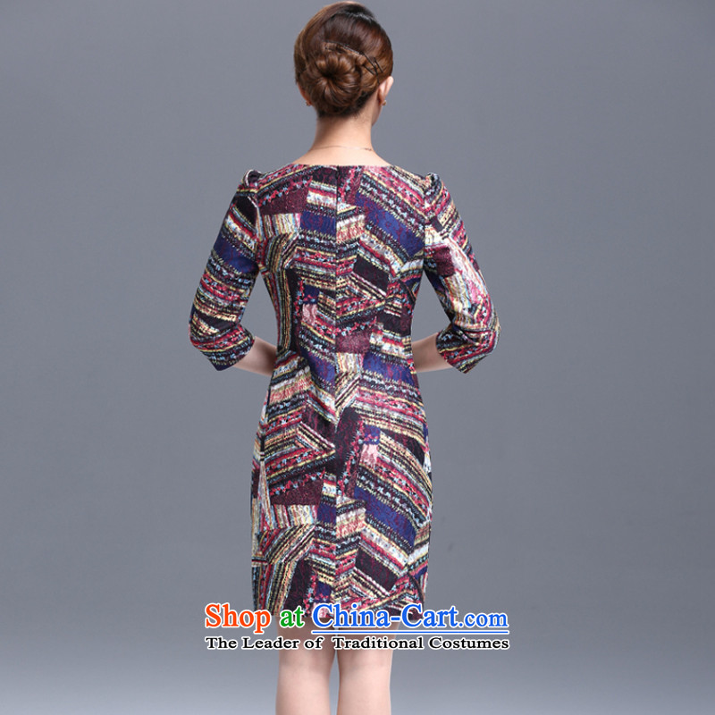 Economy Figure Boxed New 2015 autumn large middle-aged female MOM pack lace dresses and more female qipao package thin suit 2XL, graphics economy figure (TIMITU) , , , shopping on the Internet