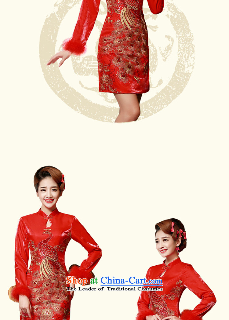 The privilege of serving-leung bows qipao 2015 new services for autumn and winter red bride Wedding Dress Short of Chinese Antique in short-sleeved qipao S picture, prices, brand platters! The elections are supplied in the national character of distribution, so action, buy now enjoy more preferential! As soon as possible.