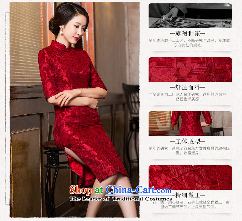 The cheer her jade 2015 jacquard retro qipao autumn in long qipao skirt the new wedding dresses in Chinese elderly mother replacing HY6096 dark red L picture, prices, brand platters! The elections are supplied in the national character of distribution, so action, buy now enjoy more preferential! As soon as possible.
