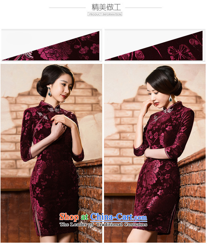 The cross-sa 2015 Autumn qipao erotic scouring pads fitted Stretch Dress qipao new 7 to the elderly in the Cuff cheongsam MOM pack dresses QD301 deep red XL Photo, prices, brand platters! The elections are supplied in the national character of distribution, so action, buy now enjoy more preferential! As soon as possible.