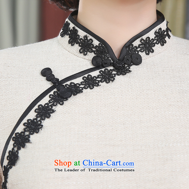 The cross-SA-su 2015 Antique Lace stitching qipao autumn replacing improved cheongsam dress 7 cuff stylish new ZA3M12 cheongsam dress color L, the Commission as she has been pressed shopping on the Internet
