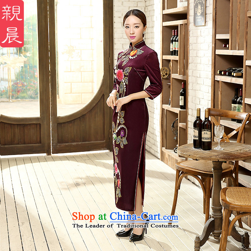2015 New Stretch Wool qipao Kim Fall/Winter Collections of nostalgia for the improvement of Sau San stylish long skirt female-to-day long 2XL, pro-am , , , shopping on the Internet