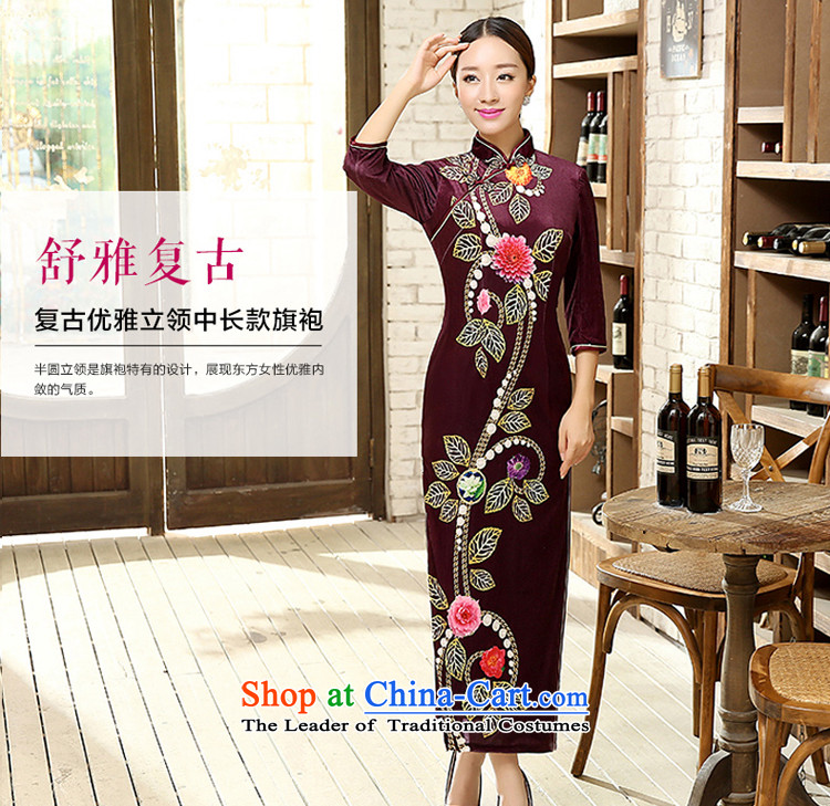 2015 New Stretch Wool qipao Kim Fall/Winter Collections of nostalgia for the improvement of Sau San stylish long skirt female-to-day long 3XL picture, prices, brand platters! The elections are supplied in the national character of distribution, so action, buy now enjoy more preferential! As soon as possible.