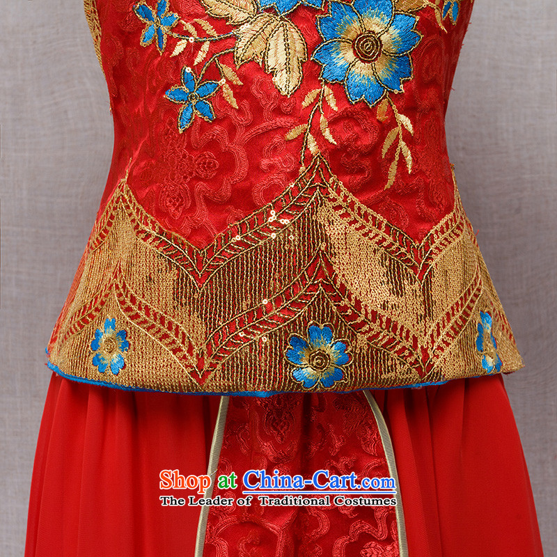 Sau Wo Service 2015 winter new bride red retro improved qipao Chinese evening drink service bridal dresses Sau San Feng use marriages evening wedding gown red Soo kimono + head-dress , in accordance with the china love M , , , shopping on the Internet