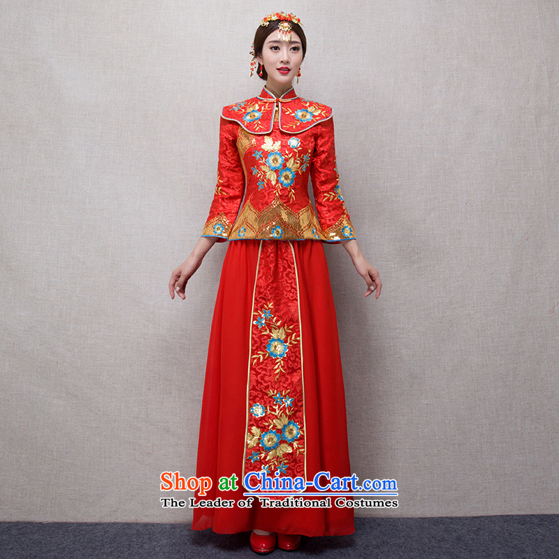 Sau Wo Service 2015 winter new bride red retro improved qipao Chinese evening drink service bridal dresses Sau San Feng use marriages evening wedding gown red Soo kimono + head-dress , in accordance with the china love M , , , shopping on the Internet