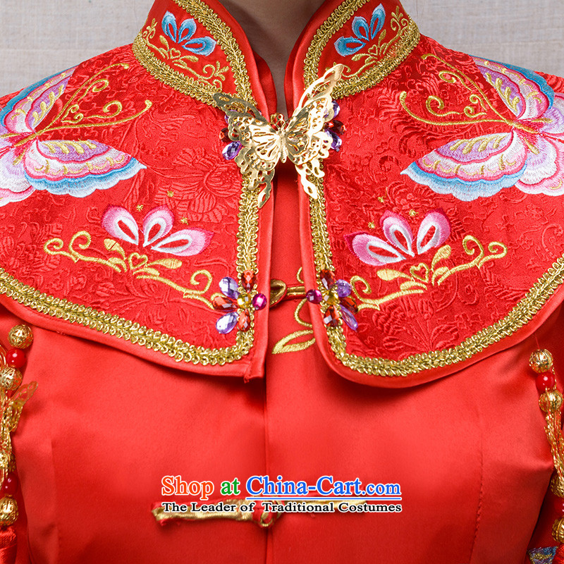 Sau Wo Service 2015 new marriages bows services improved Chinese qipao retro long red dragon use brides embroidered evening marriages wedding dress china red-soo of China and love in XL, , , , shopping on the Internet