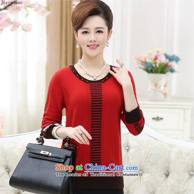 Web soft trappings of older women wear loose large long-sleeved middle-aged women Knitted Shirt with load autumn tiao mother fleece clothing Knitted Shirt , red-ya Xuan (joryaxuan) , , , shopping on the Internet