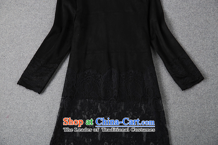 Ms Rebecca Pun stylish shops H1550 European site Fall 2015 for women suede stitching long-sleeved shirt with lace forming the Sleek and Versatile Black S picture, prices, brand platters! The elections are supplied in the national character of distribution, so action, buy now enjoy more preferential! As soon as possible.