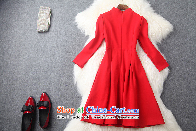 Caynova2015 autumn and winter New China wind retro elegant 7 Cuff Sau San video thin cheongsam dress red XL Photo, prices, brand platters! The elections are supplied in the national character of distribution, so action, buy now enjoy more preferential! As soon as possible.