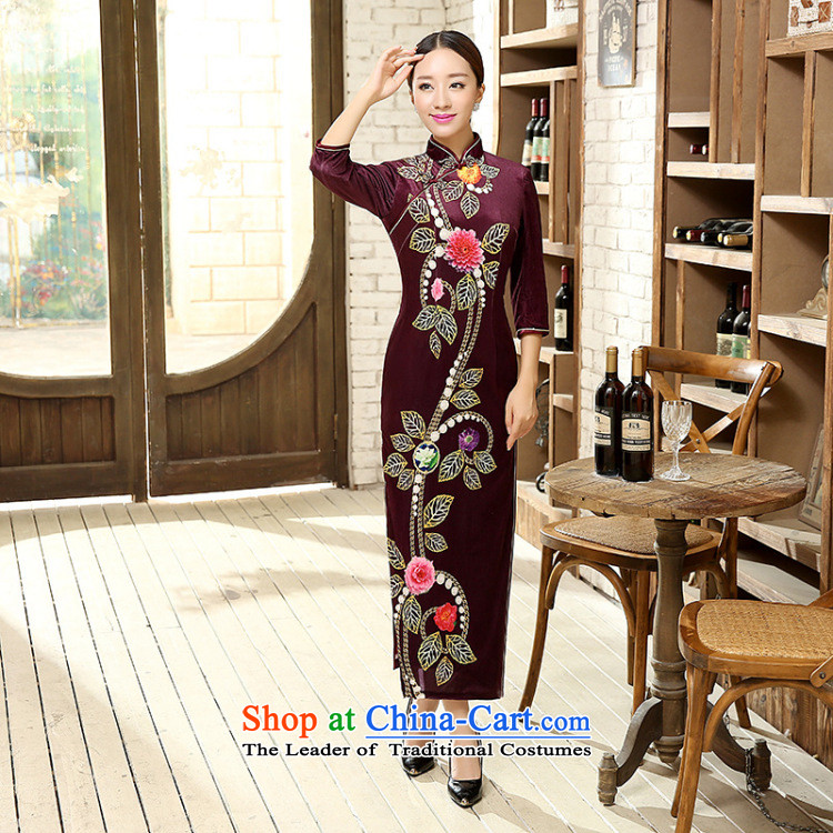In the spring and autumn jie female Tang dynasty qipao positioning poster Stretch Wool collar manually gold disc allotted seven points cuff cheongsam dress figure XXXL picture, prices, brand platters! The elections are supplied in the national character of distribution, so action, buy now enjoy more preferential! As soon as possible.
