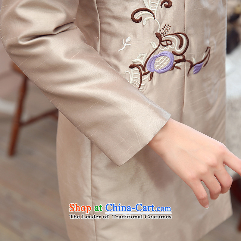 [Sau Kwun Tong] a fragrant 2015 winter clothing new embroidery folder unit in older President Tang Jacket coat m White M, mother-soo Kwun Tong shopping on the Internet has been pressed.