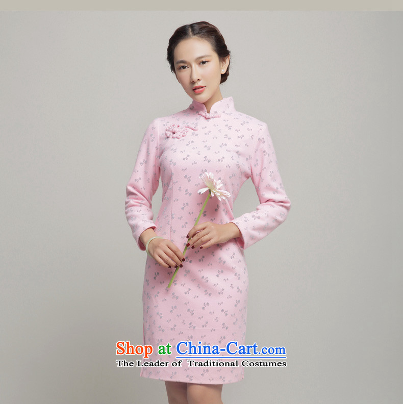 Bong-dwelling for autumn and winter 7475 2015 autumn and winter gross qipao? long-sleeved qipao gown skirts daily qipao retro DQ15261 pink S picture, prices, brand platters! The elections are supplied in the national character of distribution, so action, buy now enjoy more preferential! As soon as possible.