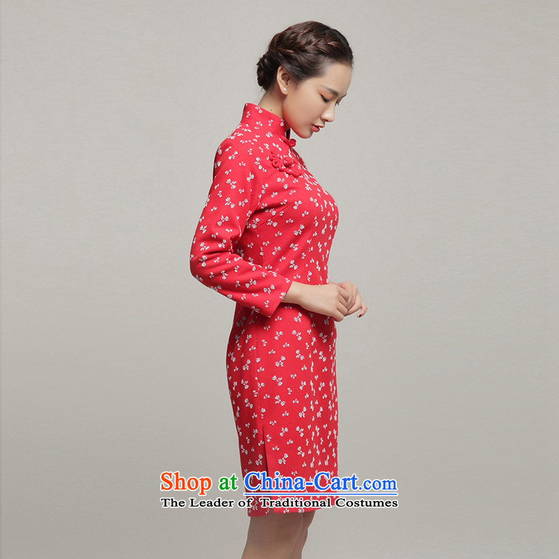 Bong-dwelling for autumn and winter 7475 2015 autumn and winter gross qipao? long-sleeved qipao gown skirts daily qipao retro DQ15261 pink S, Bong-migratory 7475 , , , shopping on the Internet