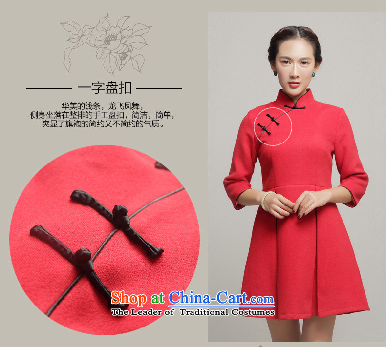 Bong-dwelling for autumn and winter 7475 2015 skirt qipao stylish new improved gross qipao? banquet thick dresses DQ15262 better RED M picture, prices, brand platters! The elections are supplied in the national character of distribution, so action, buy now enjoy more preferential! As soon as possible.