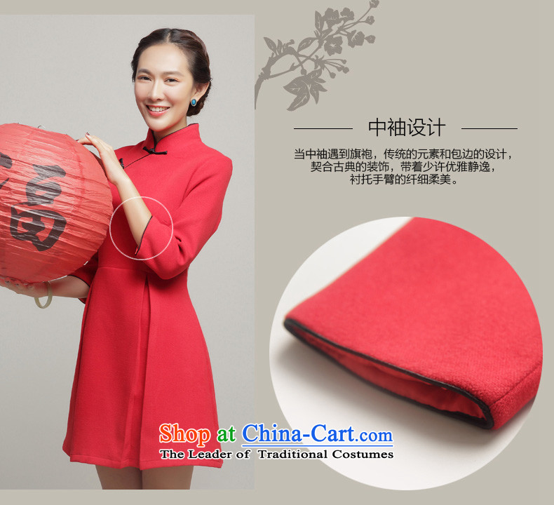 Bong-dwelling for autumn and winter 7475 2015 skirt qipao stylish new improved gross qipao? banquet thick dresses DQ15262 better RED M picture, prices, brand platters! The elections are supplied in the national character of distribution, so action, buy now enjoy more preferential! As soon as possible.