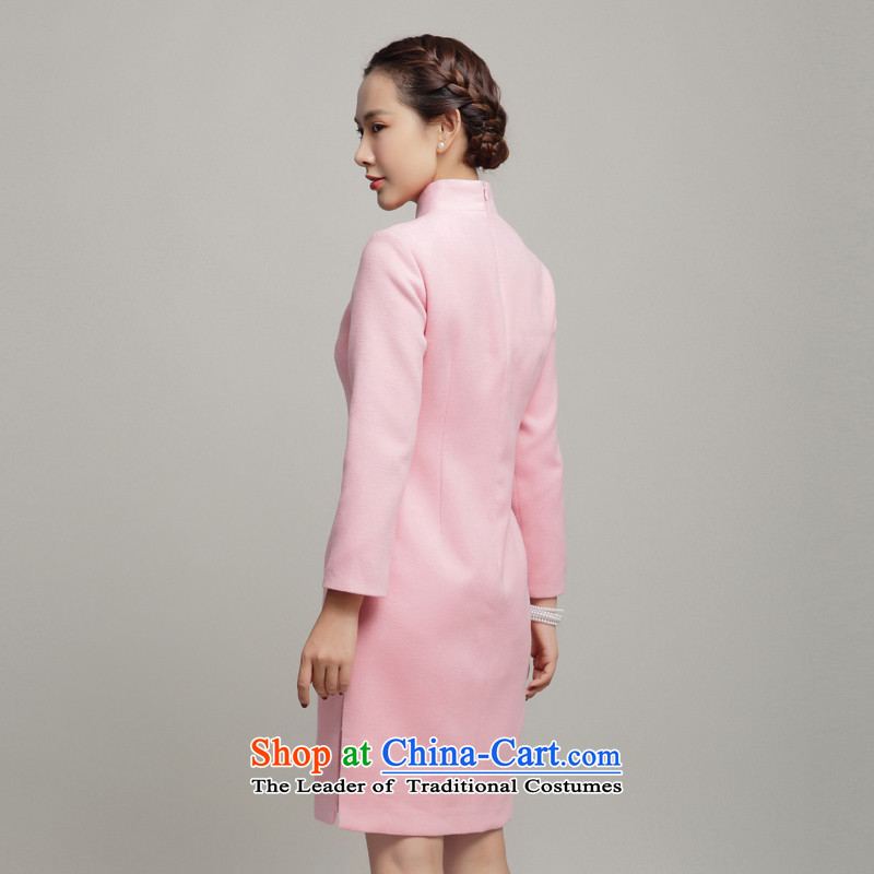 Bong-migratory 7475 gross cheongsam dress? 2015 new winter long-sleeved improved stylish cheongsam dress DQ15263 Embroidered pink S, Bong-migratory 7475 , , , shopping on the Internet
