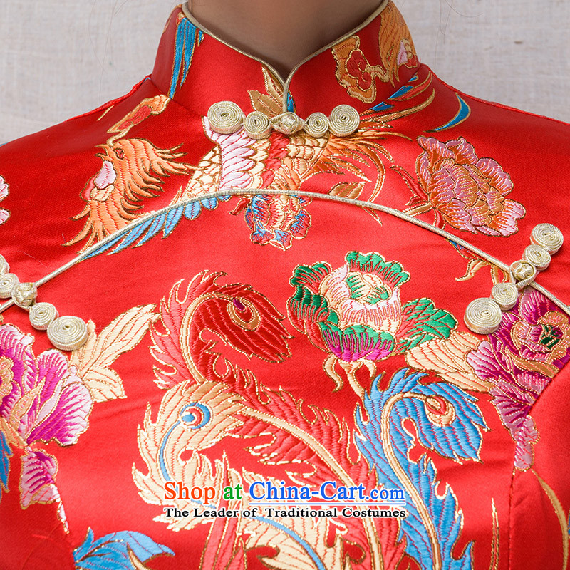 In accordance with the marriage of China love bows services 2015 winter new bride red retro improved Chinese qipao Sau Wo service long ancient wedding dress Warm Kit long gown dress + model head-dress , in accordance with the China s love , , , shopping o