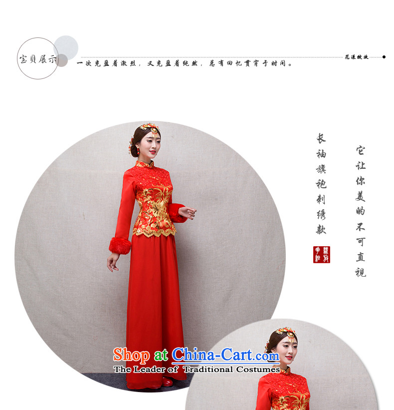 The Chinese in accordance with the Chinese love qipao 2015 winter new marriages cheongsam red long service to the dragon use soo drink wo service female retro dress) long-sleeved M pictures winter, prices, brand platters! The elections are supplied in the national character of distribution, so action, buy now enjoy more preferential! As soon as possible.