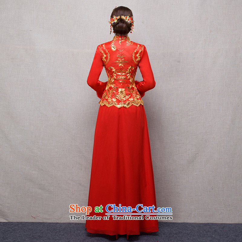 The Chinese in accordance with the Chinese love qipao 2015 winter new marriages cheongsam red long service to the dragon use soo drink wo service female retro dress) long-sleeved M love of winter, China in accordance with , , , shopping on the Internet