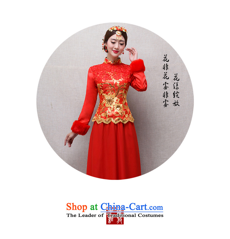 The Chinese in accordance with the Chinese love qipao 2015 winter new marriages cheongsam red long service to the dragon use soo drink wo service female retro dress) long-sleeved XL Photo winter, prices, brand platters! The elections are supplied in the national character of distribution, so action, buy now enjoy more preferential! As soon as possible.