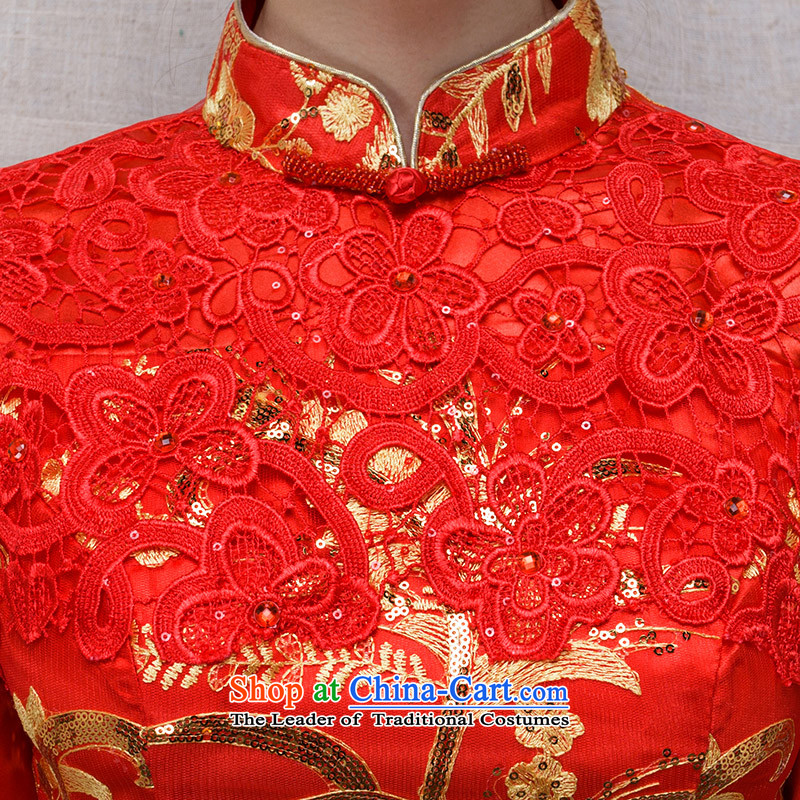 The Chinese in accordance with the Chinese love qipao 2015 winter new marriages cheongsam red long service to the dragon use soo drink wo service female retro dress) long-sleeved XL, love of winter, China in accordance with , , , shopping on the Internet