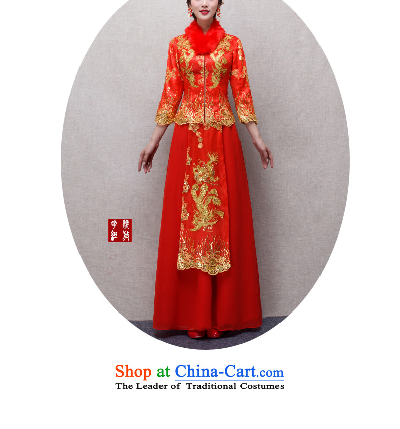 The Chinese dragon in love use marriage bows services-soo Wo Service 2015 new bride retro Chinese improved red kit winter cheongsam plus cotton warm wedding dress suit + Head Ornaments M picture, prices, brand platters! The elections are supplied in the national character of distribution, so action, buy now enjoy more preferential! As soon as possible.
