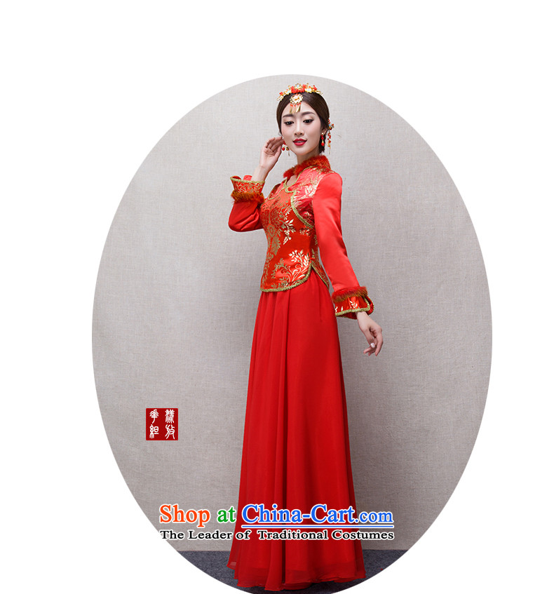 The final in accordance with the marriage of China love bows services 2015 winter new bride red long qipao Kit Chinese costume show Wo Service retro warm Maomao collar ：fuguihua dress + model Head Ornaments L picture, prices, brand platters! The elections are supplied in the national character of distribution, so action, buy now enjoy more preferential! As soon as possible.