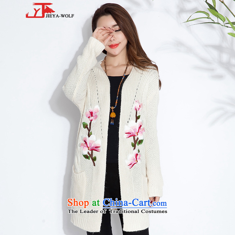 Tang Dynasty JIEYA-WOLF, women in the spring and autumn of contracting out the long, Ms. Tang dynasty fashion skirt stars jacket, white XXL,JIEYA-WOLF,,, shopping on the Internet