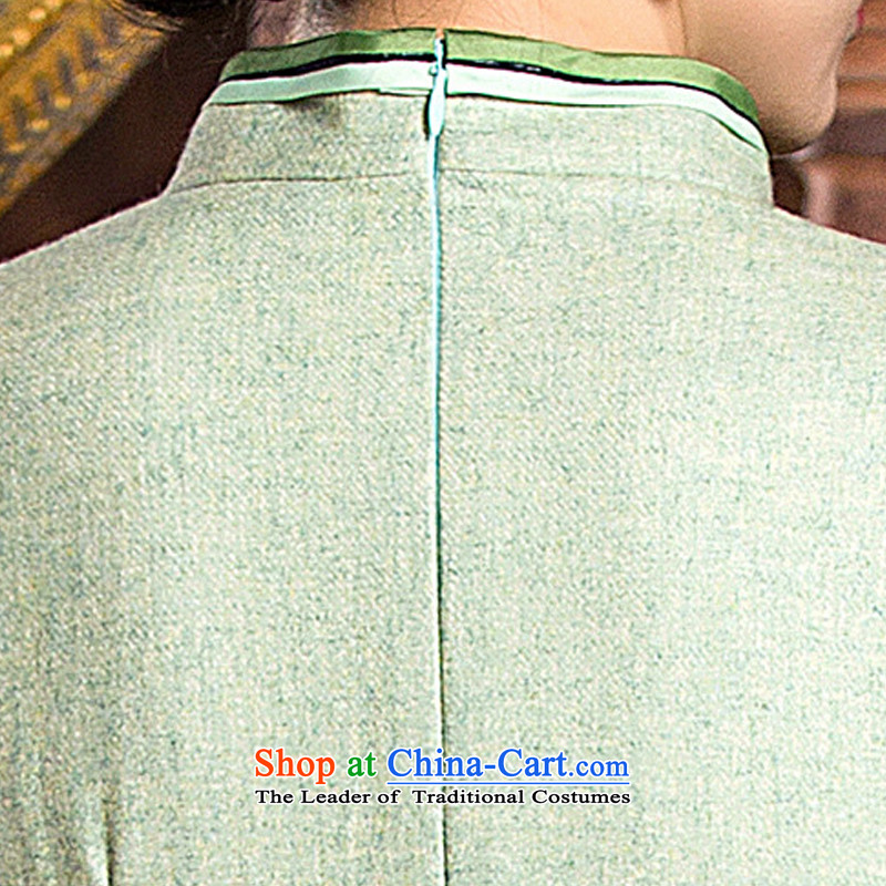 Five-sense new Fall 2015 figure in cuff retro cheongsam dress up elegant banquet dresses after a double-decker short qipao Sau San light green M Five-sense figure (WUGANTU) , , , shopping on the Internet
