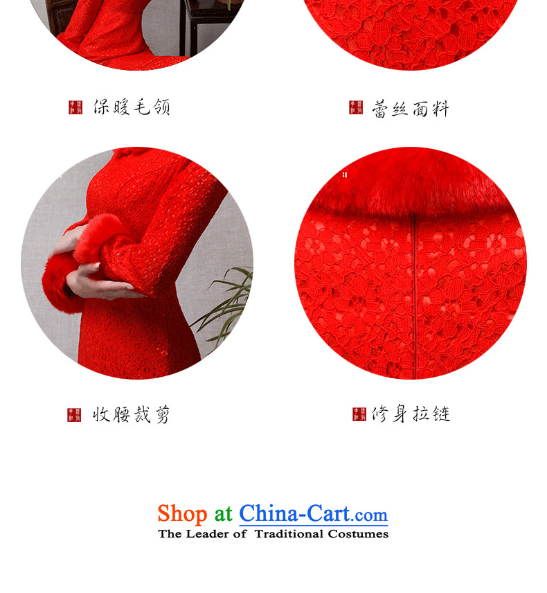 The Bride In China love bows services 2015 new winter red long crowsfoot qipao Sau San evening long-sleeved marriages qipao winter Maomao collar warm red M picture, prices, brand platters! The elections are supplied in the national character of distribution, so action, buy now enjoy more preferential! As soon as possible.