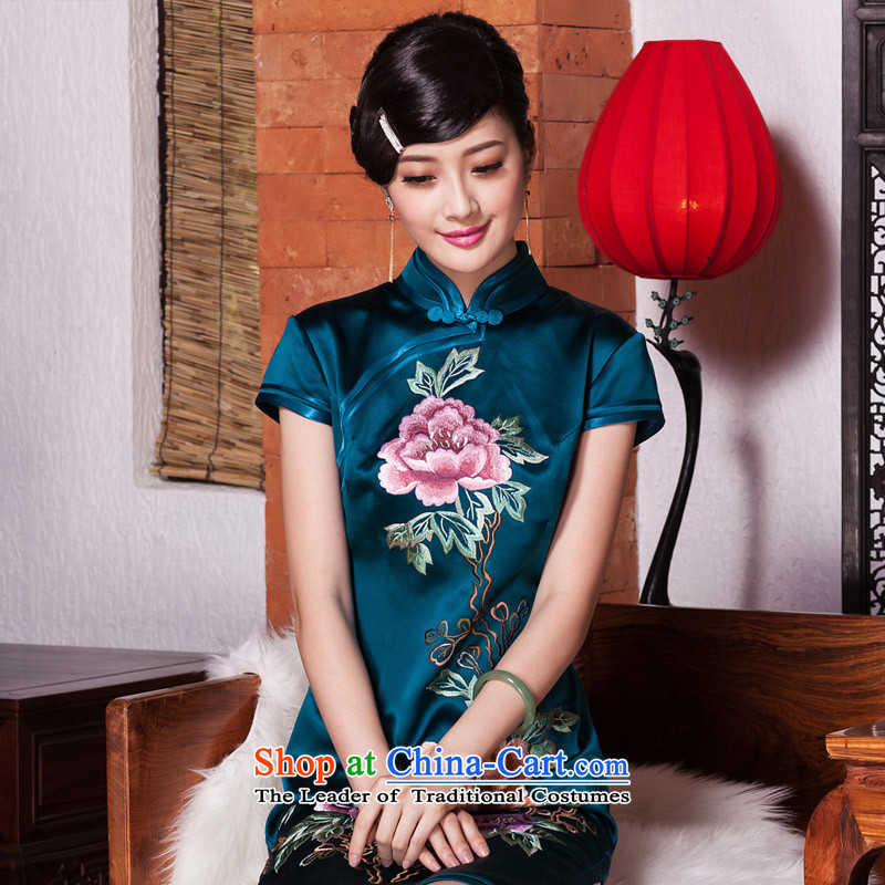 Reset the seal of 2015 silk embroidery cheongsam upscale ethnic improved manually push Ms. embroidered stylish color picture XXXL, qipao seal decreased by , , , shopping on the Internet