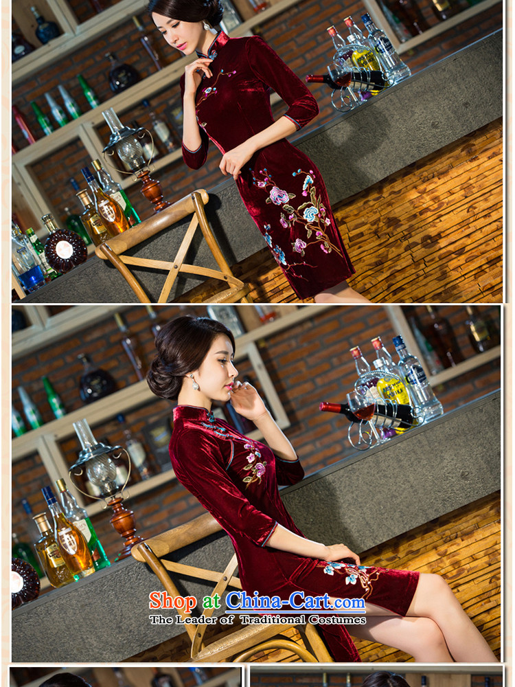 In accordance with the performance, 2015 Fall/Winter Collections new moms with scouring pads in the skirt qipao Kim long-sleeved retro wedding SL01 wine red 2XL Photo, prices, brand platters! The elections are supplied in the national character of distribution, so action, buy now enjoy more preferential! As soon as possible.