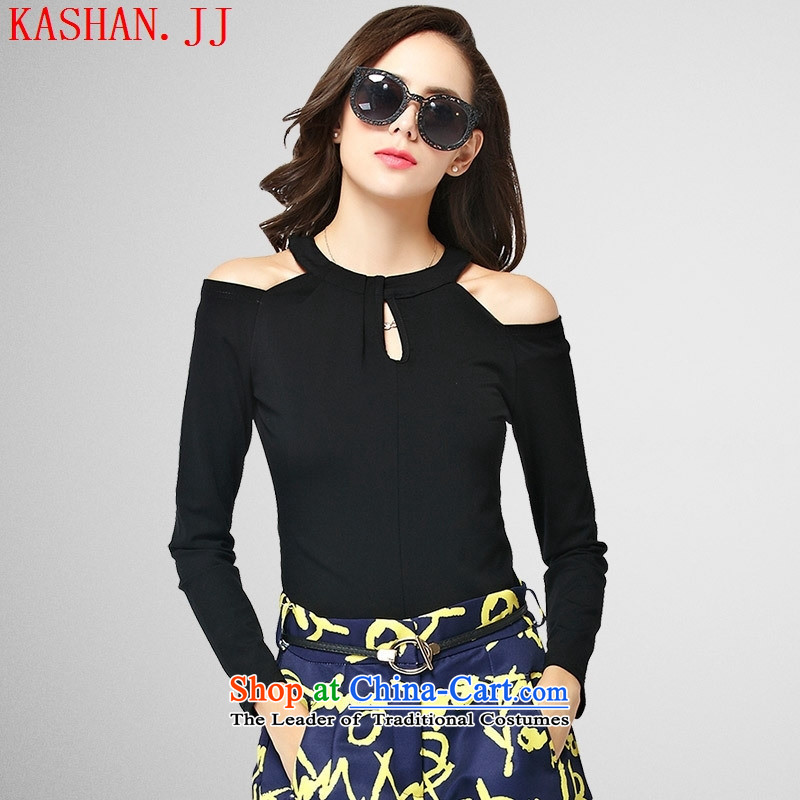 Mano-hwan's 2015 Autumn new products are stylish decorated women also tops the Korean version of Hang video thin shoulders a long-sleeved shirt black women forming the elastic are code, Card Shan House (KASHAN.JJ) , , , shopping on the Internet