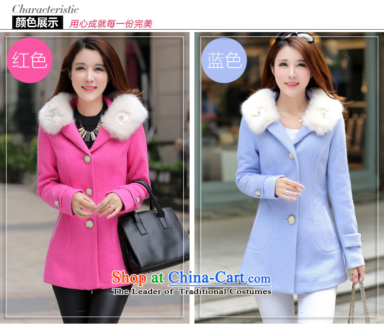 Winter cap gross aimoonsa female jacket? 2015 winter clothing new Korean girl in the body of the decoration gross flows of women's coat? blue S picture, prices, brand platters! The elections are supplied in the national character of distribution, so action, buy now enjoy more preferential! As soon as possible.