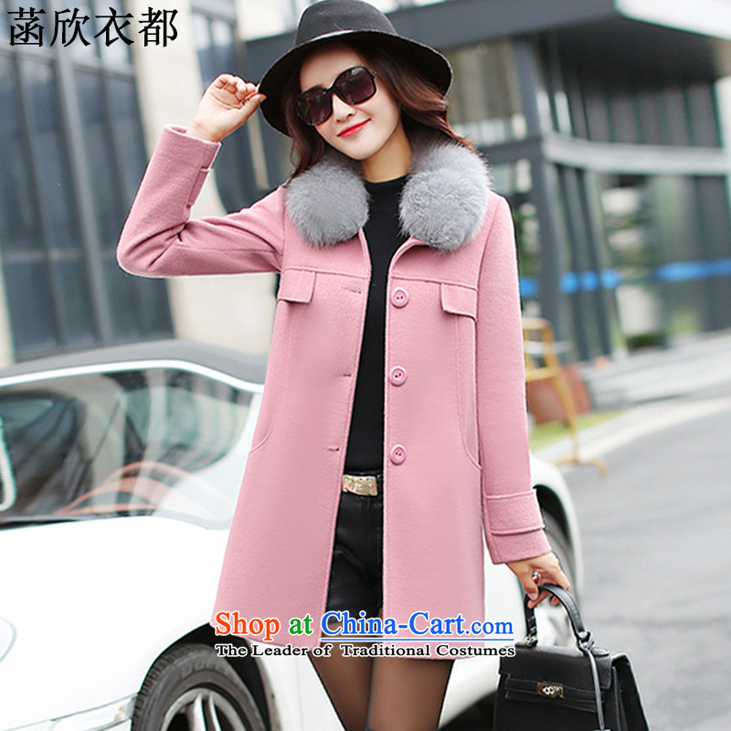 On the basis of Yan Yi are 2015 autumn and winter new Korean long thin graphics Sau San with Gross Gross for female F2086 leather coats? tonerL