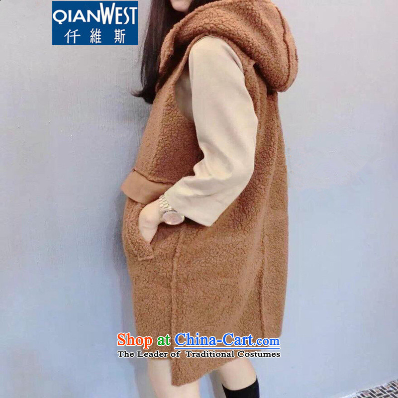 The Scarlet Letter, thick sister larger female autumn and winter coats 2015 autumn and winter large female new mm thick Lamb Wool vest jacket HOODIE AND COLOR 3XL recommended weight, the scarlet letter 140-160 characters (QIANWEISI) , , , shopping on the