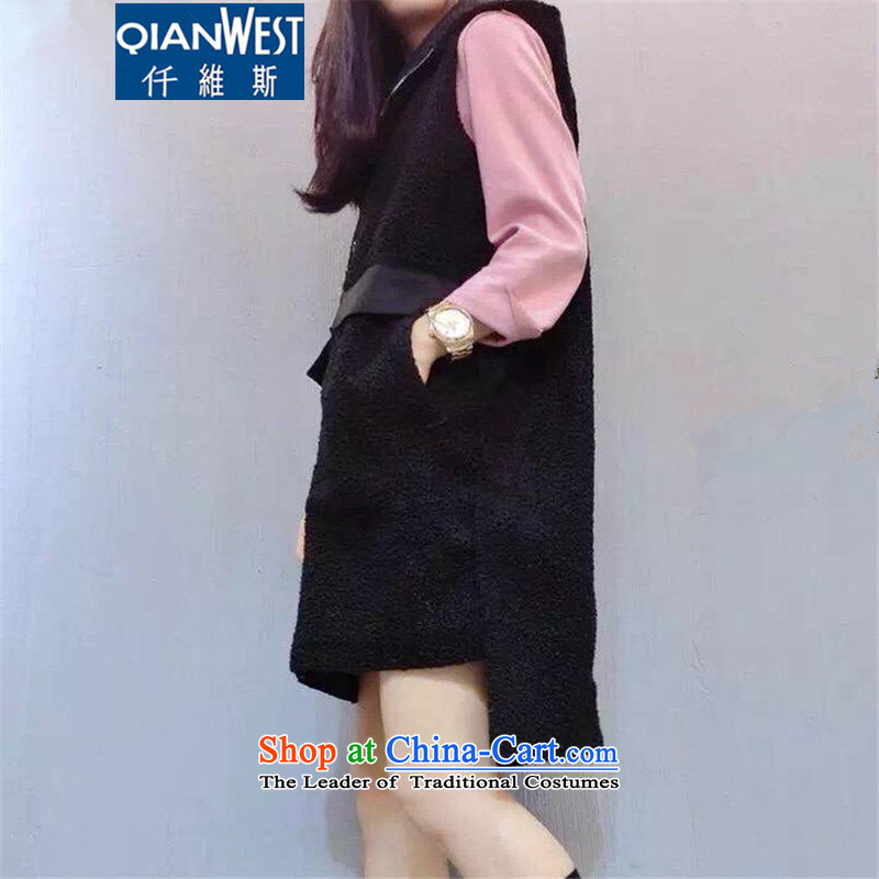 The Scarlet Letter, thick sister larger female autumn and winter coats 2015 autumn and winter large female new mm thick Lamb Wool vest jacket HOODIE AND COLOR 3XL recommended weight, the scarlet letter 140-160 characters (QIANWEISI) , , , shopping on the