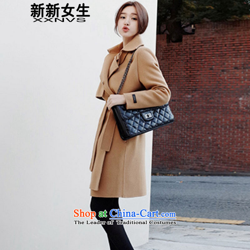 The new girls 2015 Autumn and Winter Female winter coats on new girl? Long 2015 autumn and winter temperament Korean Sau San foutune tether strap a jacket and color *M, female * New New Girls (xinxinnvs) , , , shopping on the Internet