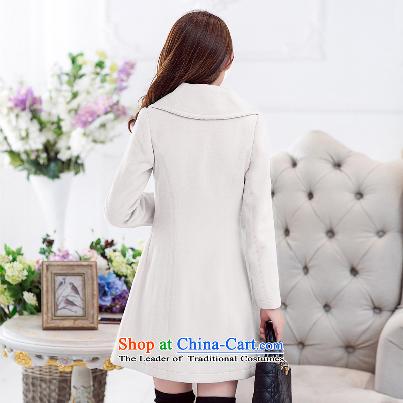 2015 Autumn and winter HNNSSEMA new Korean Sau San Mao? in the lapel large coats of the cotton waffle warm a Women's jacket m White S Korean population (HNNSSEMA Castores Magi) , , , shopping on the Internet