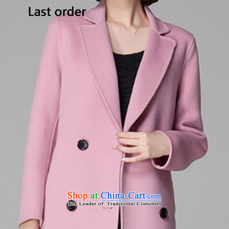 The new two-sided order2015 last cashmere overcoat pink L,last order,,, shopping on the Internet