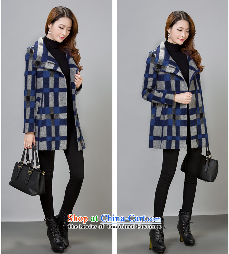 About the 2015 autumn and winter desecrated by the new short of female latticed temperament jacket is larger gross a wool coat autumn and winter loose video thin 1678 blue patterned XXL picture, prices, brand platters! The elections are supplied in the national character of distribution, so action, buy now enjoy more preferential! As soon as possible.