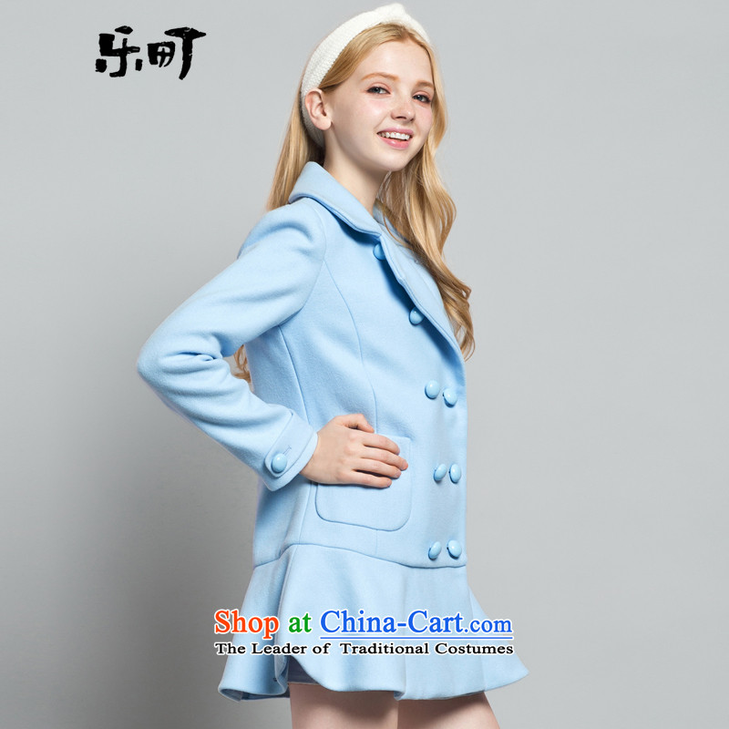 Lok-machi 2015 winter new products female sweet gentlewoman wind, double-Low waist petticoats C1AA44720 coats blue -cho has been pressed Lok S/155, shopping on the Internet