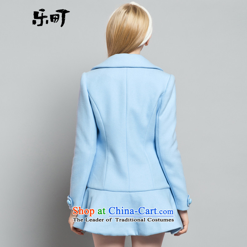 Lok-machi 2015 winter new products female sweet gentlewoman wind, double-Low waist petticoats C1AA44720 coats blue -cho has been pressed Lok S/155, shopping on the Internet