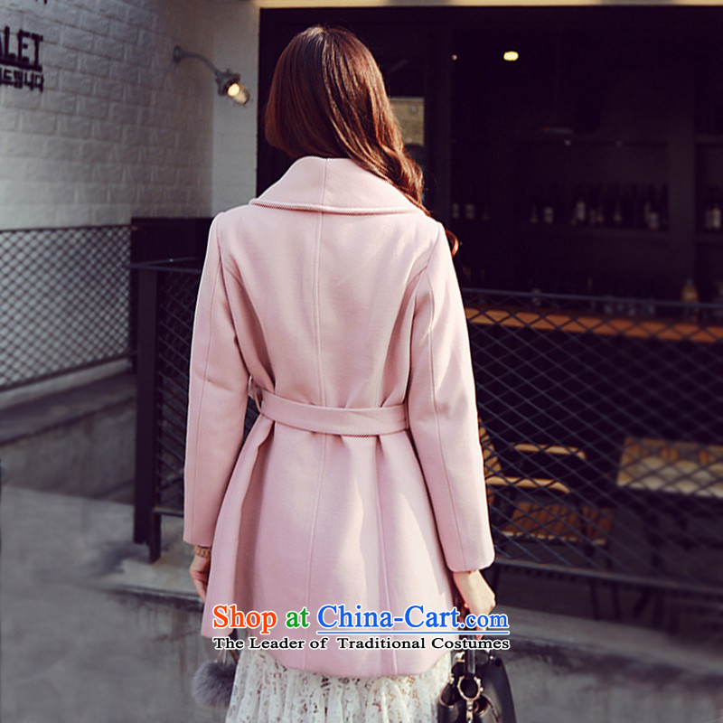 West on small winter new temperament goddess van good quality comfortable mix coat to the waistband so gross dy00026 pale pink M west small shopping on the Internet has been pressed.