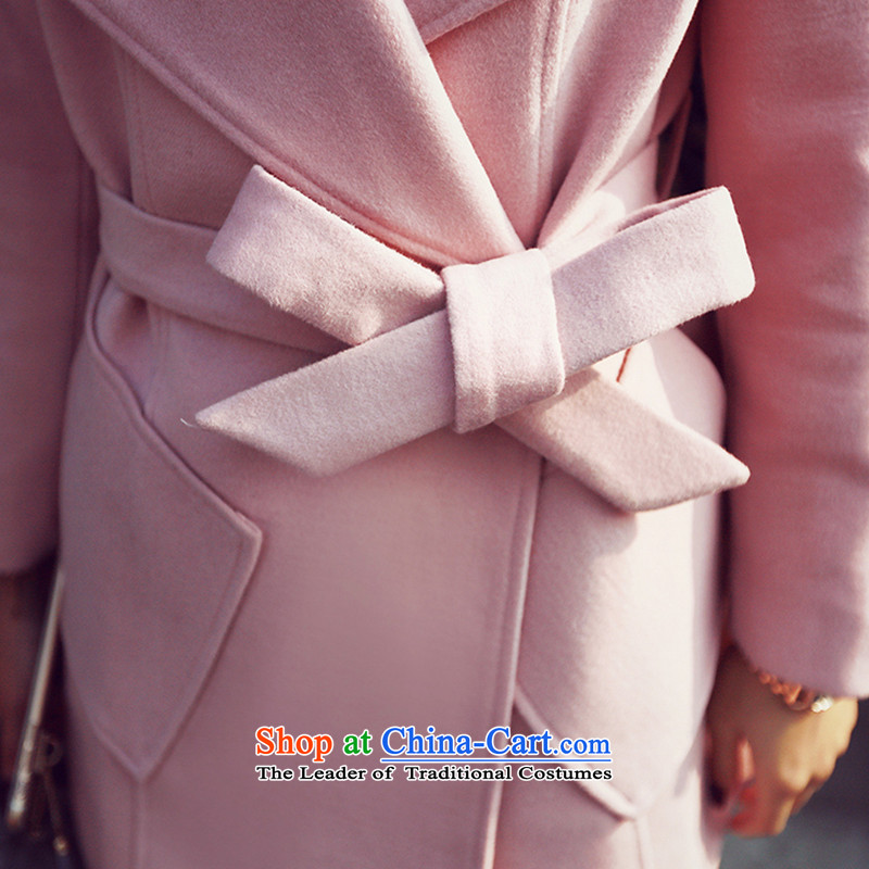West on small winter new temperament goddess van good quality comfortable mix coat to the waistband so gross dy00026 pale pink M west small shopping on the Internet has been pressed.