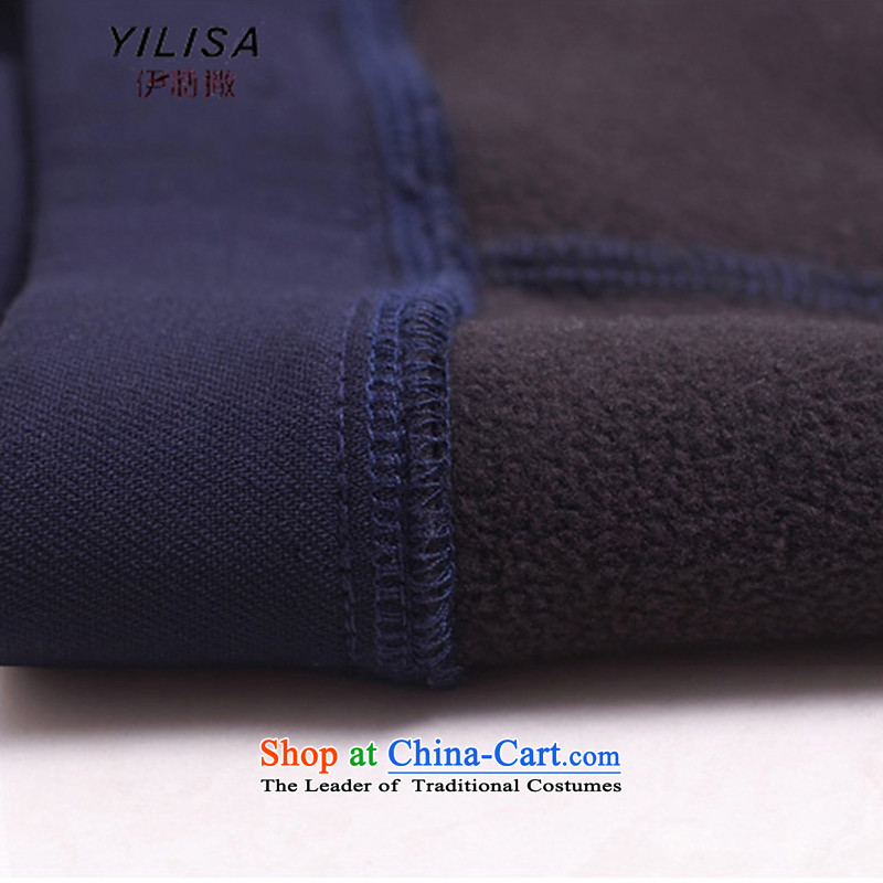 Elizabeth sub-To increase the number of female pants thick mm Fall/Winter Collections Plus elastic waist-thick wool pants thick sister saika trousers Castor Harun trousers K386 navy 3XL, Elizabeth (YILISA sub-shopping on the Internet has been pressed.)