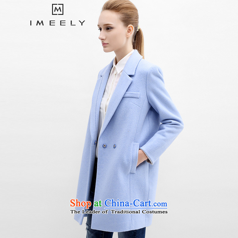 2015 Fall/Winter Collections IMEELY New Pure Color car line simple spell color woolen coats girl? What gross sub-coats gray s,imeely,,, shopping on the Internet