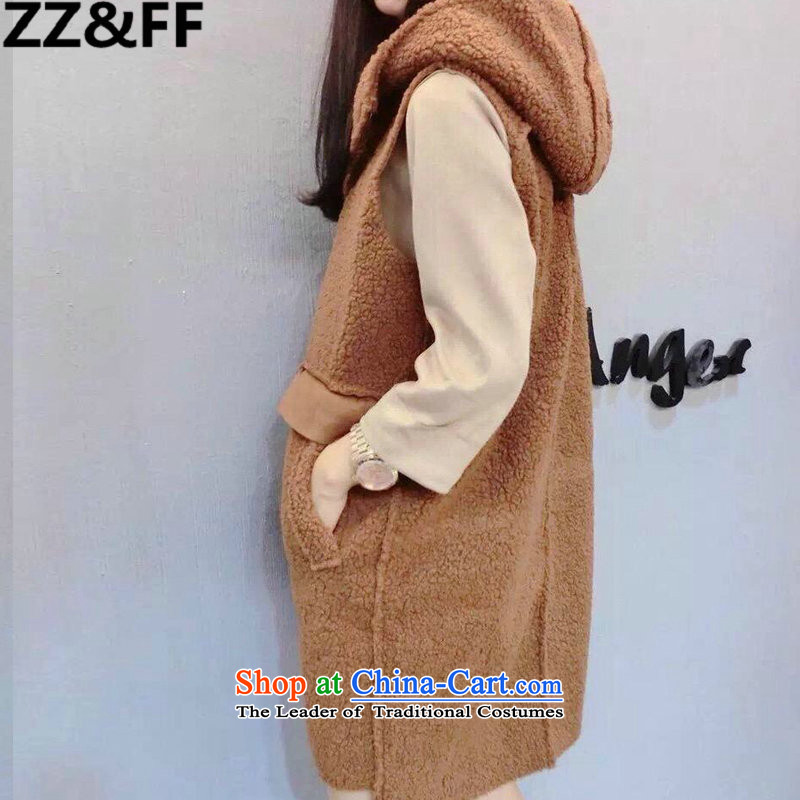 2015 European sites Zz&ff autumn and winter large female thick mm200 catty to increase new Lamb Wool vest jacket hoodie girl and color XXL( recommendations 120-140 catty ),ZZ&FF,,, shopping on the Internet