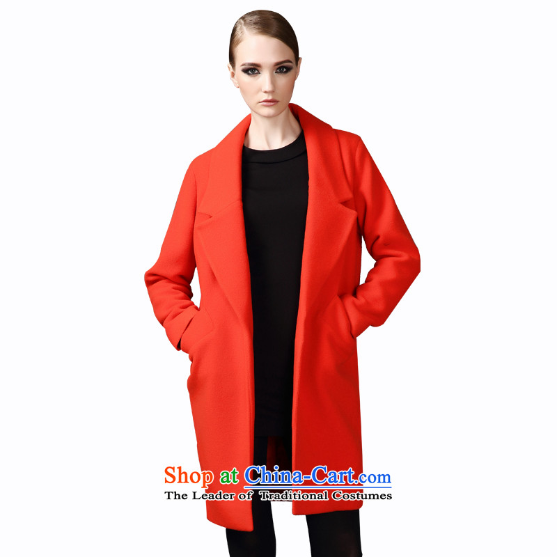 The elections of the same health maxchic stars Marguerite Hsichih 2015 winter ramp-bag in the lapel long position-wild wool coat female 21262? orange M PRINCESS (maxchic Hsichih) , , , shopping on the Internet
